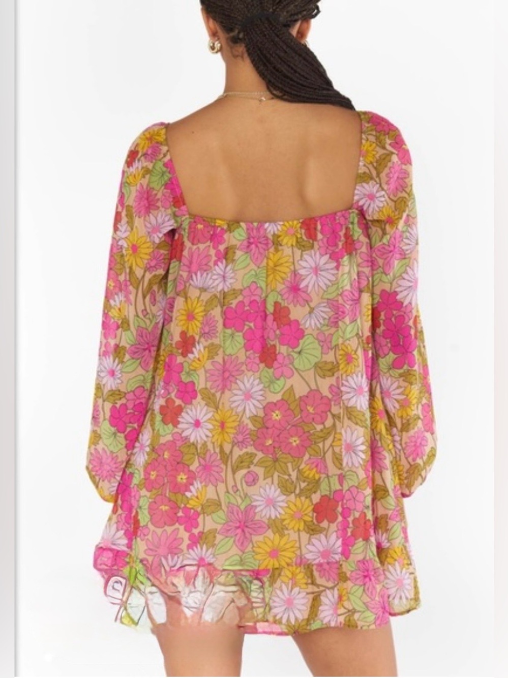 NWT Show Me Your MuMu Briar Mini Dress - Cottagecore Floral Puff Sleeve - Medium - Picture 5 of 15